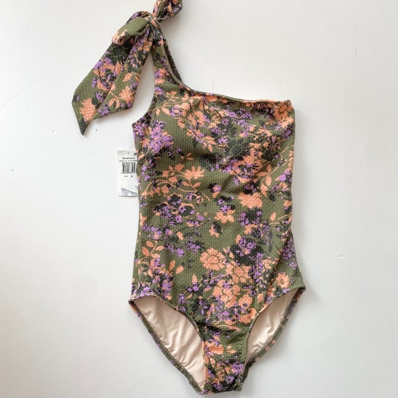 Shoshanna one piece shoulder tie swimsuit - Picture 3 of 6